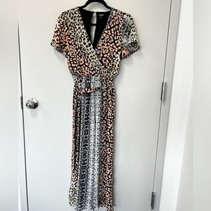 Express | Animal Print Wide Leg Jumpsuit